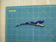 Load image into Gallery viewer, Navy Blue Butterfly Kimono Long Clip, Japanese Silk Fabric Upcycled 130mm 5 1/8 inch
