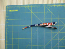 Load image into Gallery viewer, Blue Minimalist Hair Accessory 130mm Beak Style Upcycled Fabric Clip