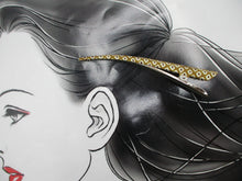 Load image into Gallery viewer, Brown Shibori Silk Kimono Hair Clip, 130mm Long Metal Ship from USA