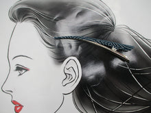 Load image into Gallery viewer, Blue Kimono Hair Clip, Minimalist Japanese Hair Claw Ship from USA