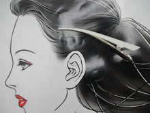 Load image into Gallery viewer, Minimalist 130mm Long Fabric Metal Hair Clip, White 5 1/8 inches