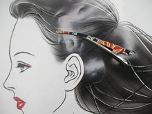 Load image into Gallery viewer, Blue Minimalist Hair Accessory 130mm Beak Style Upcycled Fabric Clip