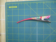 Load image into Gallery viewer, Pink Statement Japanese Silk Kimono Fabric Covered Alligator Kimono Hair Clip