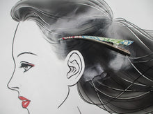 Load image into Gallery viewer, Katazome Long Silk Kimono Hair Clip Ship from USA