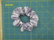 Load image into Gallery viewer, Vintage Silk Kimono Scrunchy Ship from USA Purple White Scrunchies