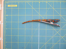 Load image into Gallery viewer, Patina Blue Brown Statement Silk Kimono Alligator Hair Clip