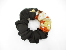 Load image into Gallery viewer, Silk Scrunchies, Japanese Kimono Ponytail Holder, Ship from USA Embroidery