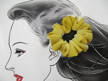 Load image into Gallery viewer, Yellow Hakkake Upcycled Vintage Silk Kimono Scrunchie Ship from USA