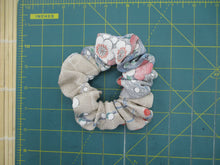 Load image into Gallery viewer, Floral Elegant Silk Kimono Scrunchies, Vintage Kimono Fabric Hair Tie