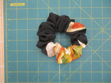 Load image into Gallery viewer, Vintage Silk Kimono Scrunchies, Ship from USA Eco Friendly Gift Gold Color Tomesode