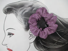 Load image into Gallery viewer, Purple Shibori Vintage Kimono Scrunchies, Ship from USA