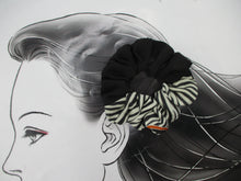 Load image into Gallery viewer, Vintage Kimono Black Stripe Silk Scrunchy, Ship from USA Eco Friendly