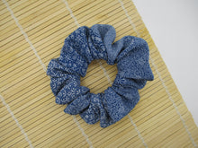 Load image into Gallery viewer, Vintage Silk Kimono Scrunchies, Ship from USA Eco Friendly Gift Blue