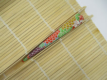 Load image into Gallery viewer, Orange Long Kimono Hair Clip, Vintage Silk Fabric Japanese Accessory