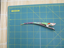 Load image into Gallery viewer, Orange Long Kimono Hair Clip, Vintage Silk Fabric Japanese Accessory