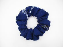 Load image into Gallery viewer, Purplish Blue Silk Kimono Scrunchies Japanese Fabric Handmade