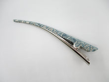 Load image into Gallery viewer, Floral Light Gray Blue Minimalist Hair Kimono Clip 130mm Long