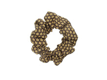 Load image into Gallery viewer, Brown Silk Kimono Scrunchies, Japanese Hair Accessory Upcycled Handmade