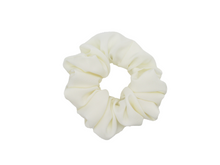 Load image into Gallery viewer, Cream White Soft Simple Silk Kimono Scrunchy, Vintage Fabric Scrunchie