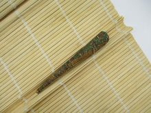 Load image into Gallery viewer, Brown Silk Kimono Clip, Long Metal Hair Clip