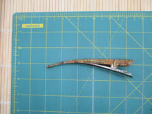 Load image into Gallery viewer, Brown Silk Kimono Clip, Long Metal Hair Clip