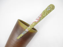 Load image into Gallery viewer, Yellow Brown Kimono Clip, 130mm Eco Friendly Upcycled Hair Clip