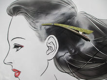Load image into Gallery viewer, Yellow Brown Kimono Clip, 130mm Eco Friendly Upcycled Hair Clip