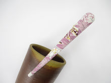 Load image into Gallery viewer, Kimono Hair Clip, Upcycled Hair Accessory, Minimalist Floral Elegant Purple