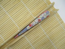 Load image into Gallery viewer, Pink Floral Japanese Kimono Long Metal Hair Clip, Eco Friendly Gift, Ship from USA