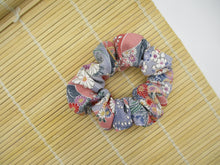 Load image into Gallery viewer, Pink Kimono Scrunchies, Silk Fabric Hair Tie Ship from USA Floral