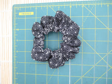 Load image into Gallery viewer, Black Asanoha Silk Kimono Scrunchie Vintage Fabric Accessory