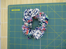 Load image into Gallery viewer, Silk Kimono Scrunchies Ship from USA Handmade Japanese Gift, Blue Floral