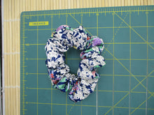 Load image into Gallery viewer, Silk Kimono Scrunchies Ship from USA Handmade Japanese Gift, Blue Floral