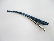 Load image into Gallery viewer, Blue Japanese Silk Kimono Fabric Covered Alligator Kimono Hair Clip