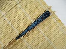 Load image into Gallery viewer, Blue Japanese Silk Kimono Fabric Covered Alligator Kimono Hair Clip