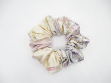 Load image into Gallery viewer, Floral Elegant Silk Kimono Scrunchies, Vintage Kimono Fabric Hair Tie