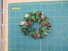 Load image into Gallery viewer, Japanese Fabric Kimono Hair Tie Silk Kimono Upcycled Chirimen Green