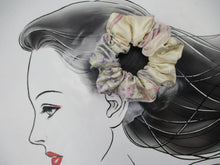 Load image into Gallery viewer, Floral Elegant Silk Kimono Scrunchies, Vintage Kimono Fabric Hair Tie