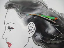 Load image into Gallery viewer, Floral Bold Hair Claw, Kimono Long Metal Hair Clip 5 1/8 inches 130mm