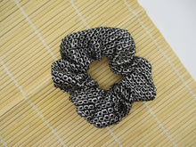 Load image into Gallery viewer, Black Shibori Kimono Silk Fabric Scrunchies Shipf from USA
