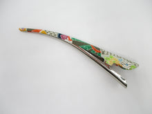 Load image into Gallery viewer, Colorful Japanese Silk Kimono Upcycled Minimalist Hair Claw