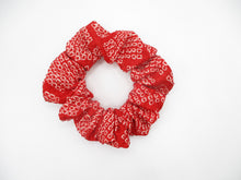 Load image into Gallery viewer, Red Shibori Vintage Kimono Scrunchies, Handmade Ship from USA