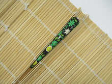 Load image into Gallery viewer, Green X Black Minimalist Silk Kimono Hair Clip Ship from USA 130mm, 5 1/8 inches
