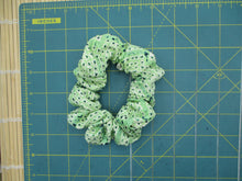 Load image into Gallery viewer, Silk Kimono Fabric Hair Tie, Kimono Scrunchie Ship from USA, Green Shibori