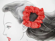 Load image into Gallery viewer, Red Shibori Vintage Kimono Scrunchies, Handmade Ship from USA