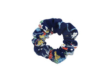 Load image into Gallery viewer, Beautiful Japanese Vintage Upcycled Silk Kimono Fabric Scrunchies Blue