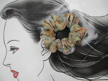 Load image into Gallery viewer, Water Color Like Wabi Sabi Silk Kimono Fabric Scrunchies, Ship from USA