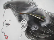 Load image into Gallery viewer, Brown Floral Simple Hair Clip 130mm 5 1/8 inches, Japanese Gift