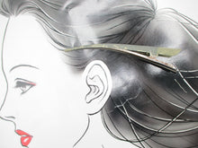 Load image into Gallery viewer, Japanese Kimono Hair Clip, Silk Fabric Long Clip, Ship from USA Happiness in Kanji