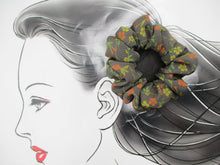 Load image into Gallery viewer, Floral Brown Handmade Silk Kimono Scrunchies, Ship from USA